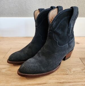 Tecovas The Lucy Navy Suede Ankle Booties Size 6.5 B